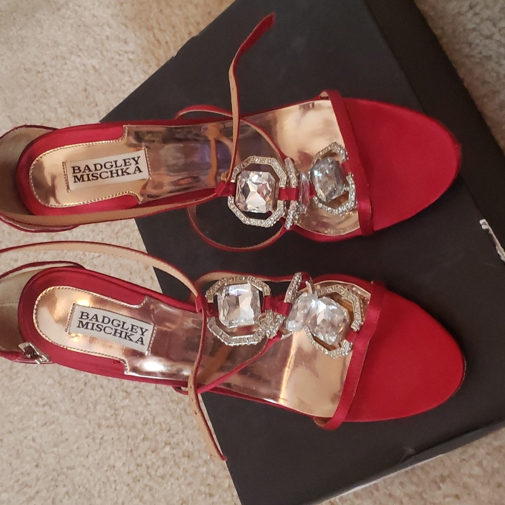 Badgley Mishka rhinestone heels